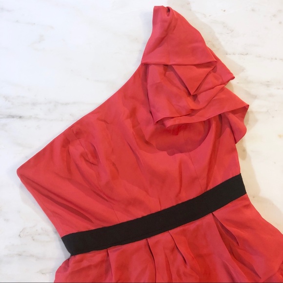 BCBG Coral Tier One Shoulder Cocktail Party Dress - Picture 2 of 8